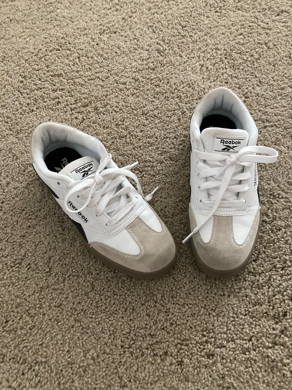 Reebok Kids White and Tan Accent Sneakers